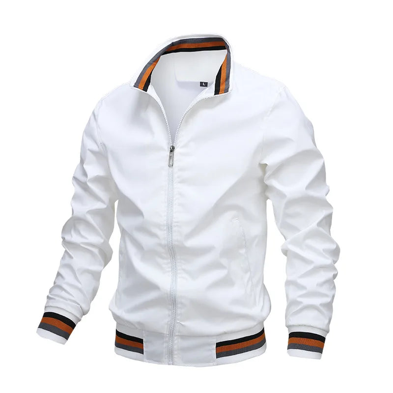 Bomber Casual Jacket Men Autumn Zipper Outerwear Mandarin Sportswear Mens Jackets for Male Windbreaker Coats