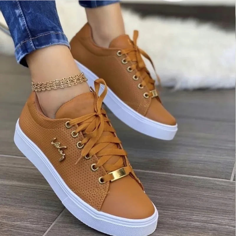 Vulcanized Shoes Women Sneakers Flat Lace Up Outdoor Walking Sport-Dollar Bargains Online Shopping Australia