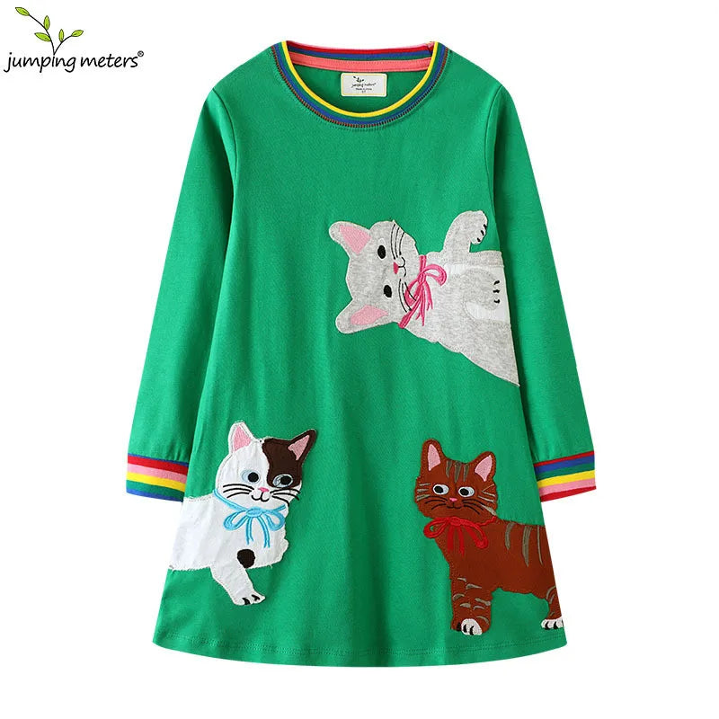 Children's School Dresses With Pockets Pen Embroidery Long Sleeve Autumn Kids Preppy Style Dress-Dollar Bargains Online Shopping Australia