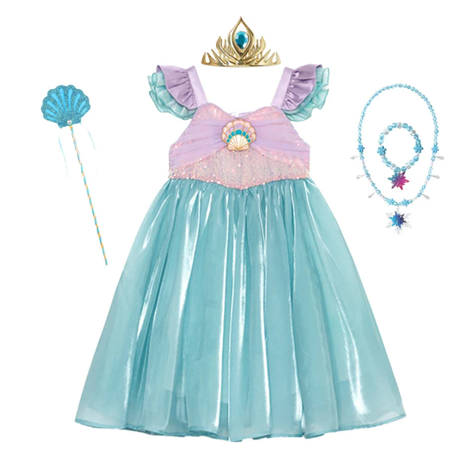 Princess Costume Kids Dress For Girls Cosplay Children Carnival Birthday Party Clothes Mermaid-Dollar Bargains Online Shopping Australia