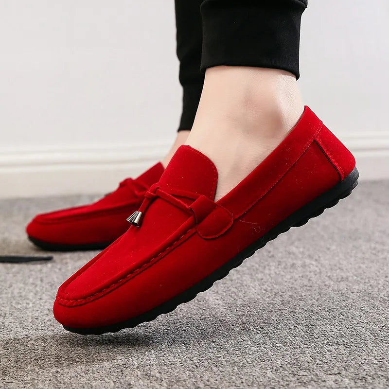 Men's Casual Shoes Red Loafers Cleat Shoes Metal Trim Driving Moccasin Soft Comfortable Casual Shoes Men's Sneakers Flats-Dollar Bargains Online Shopping Australia