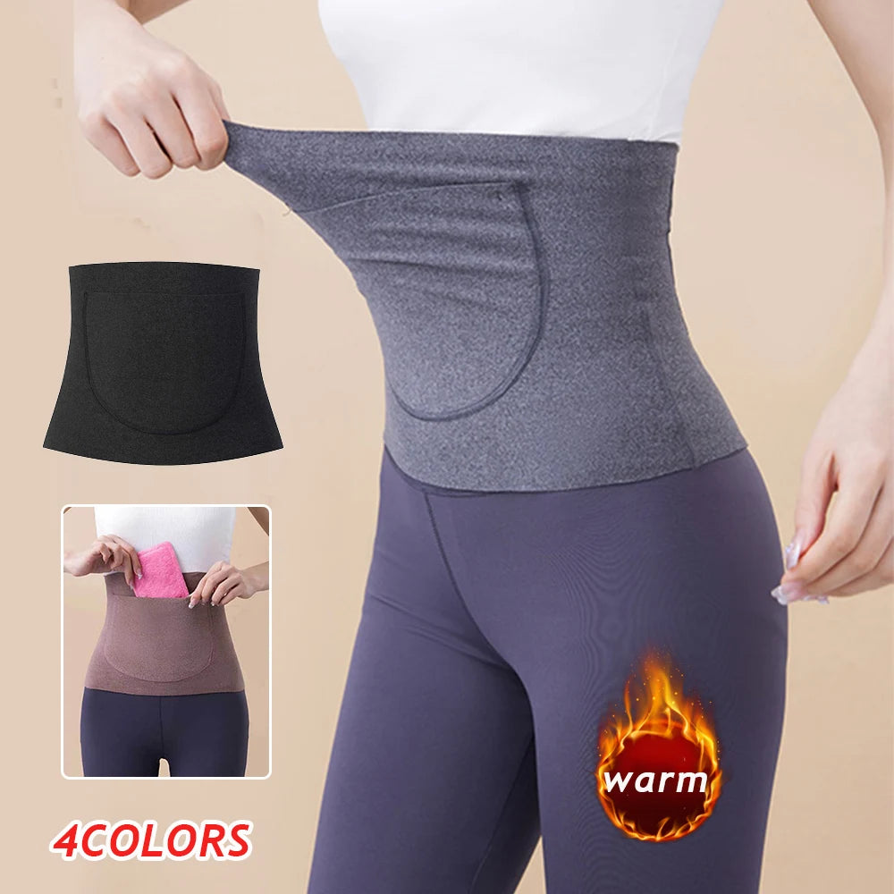 Winter Thermal Waist Support Elastic Abdomen Back Pressure Warmer Inner Wear Lumbar Support Belt Stomach Protector Wrap Band Hot