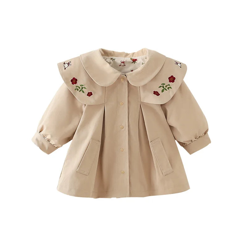 Long-sleeved Embroidered Coat Baby Infant Kids Children Windbreaker Contracted Leisure-Dollar Bargains Online Shopping Australia