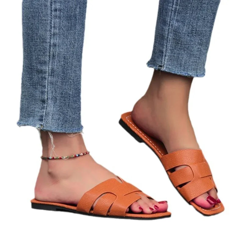 Summer Slippers Women Luxury Outdoor Beach Flip Flops Female Flat Sandals Woman Trend Design Slides Shoes-Dollar Bargains Online Shopping Australia