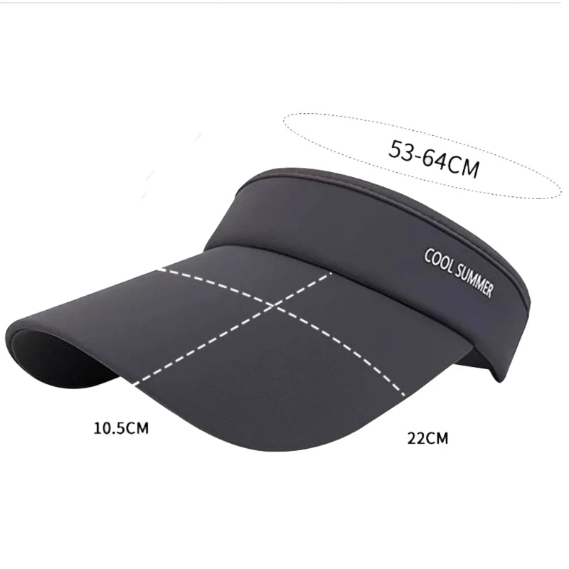 Long Brim Ice Silk Sun Hats Men Women Empty Top Baseball Cap Sunscreen Uv Protection Visors Outdoor Riding Running Sports Shades