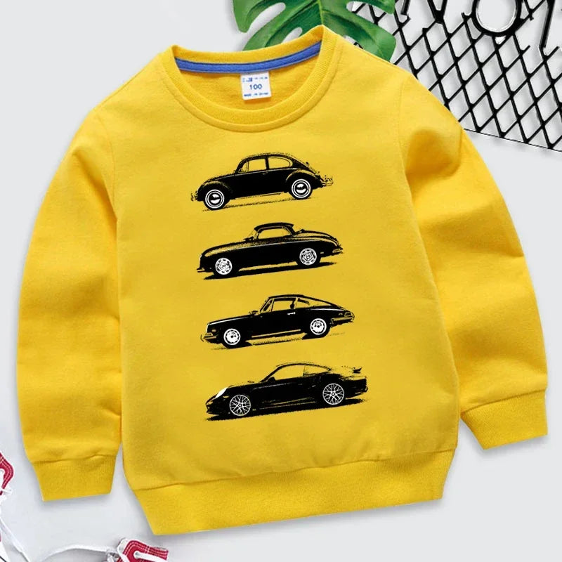 Boys O-neck Sweatshirt Rally Cars Print Tracksuit Fashion Car Lovers Kids Clothes Girls Sweatshirts-Dollar Bargains Online Shopping Australia