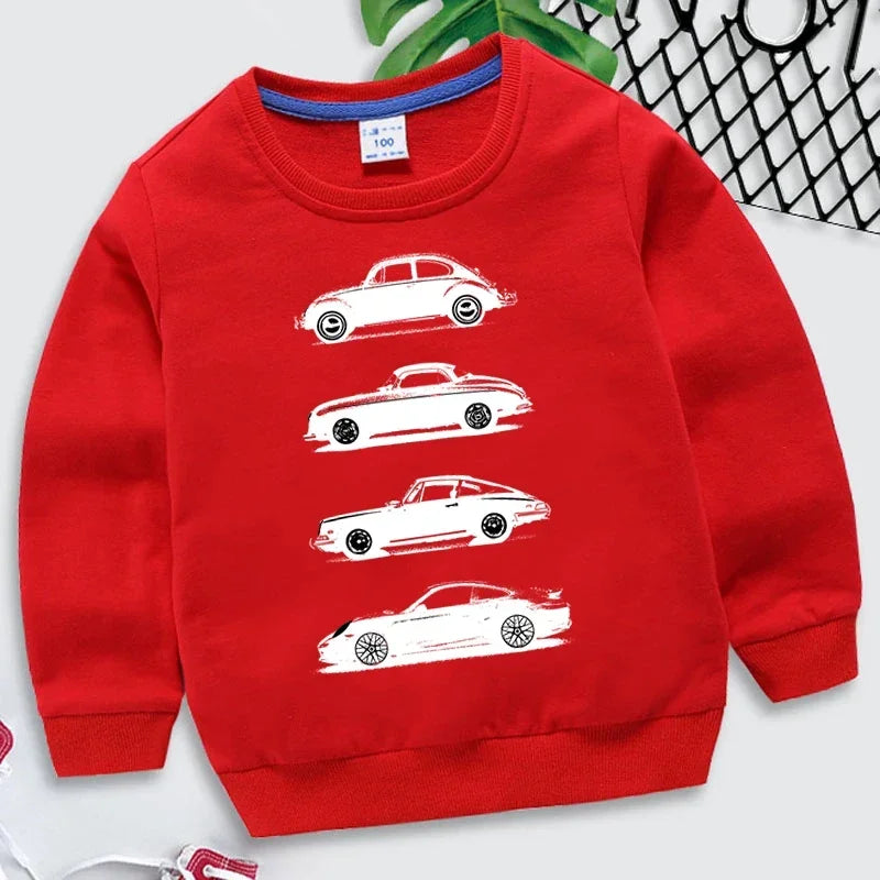 Boys O-neck Sweatshirt Rally Cars Print Tracksuit Fashion Car Lovers Kids Clothes Girls Sweatshirts-Dollar Bargains Online Shopping Australia