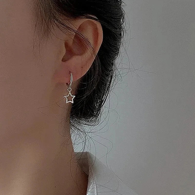 Creative Star Hoop Earrings Fashion Simple Earrings Gifts for Women Cute Mini Little Star 20S Holiday Jewelry-Dollar Bargains Online Shopping Australia