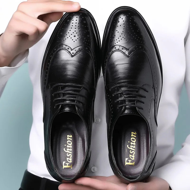 Handcrafted Mens Oxford Shoes Genuine Calfskin Leather Brogue Dress Shoes Classic Business Formal Shoes Man-Dollar Bargains Online Shopping Australia