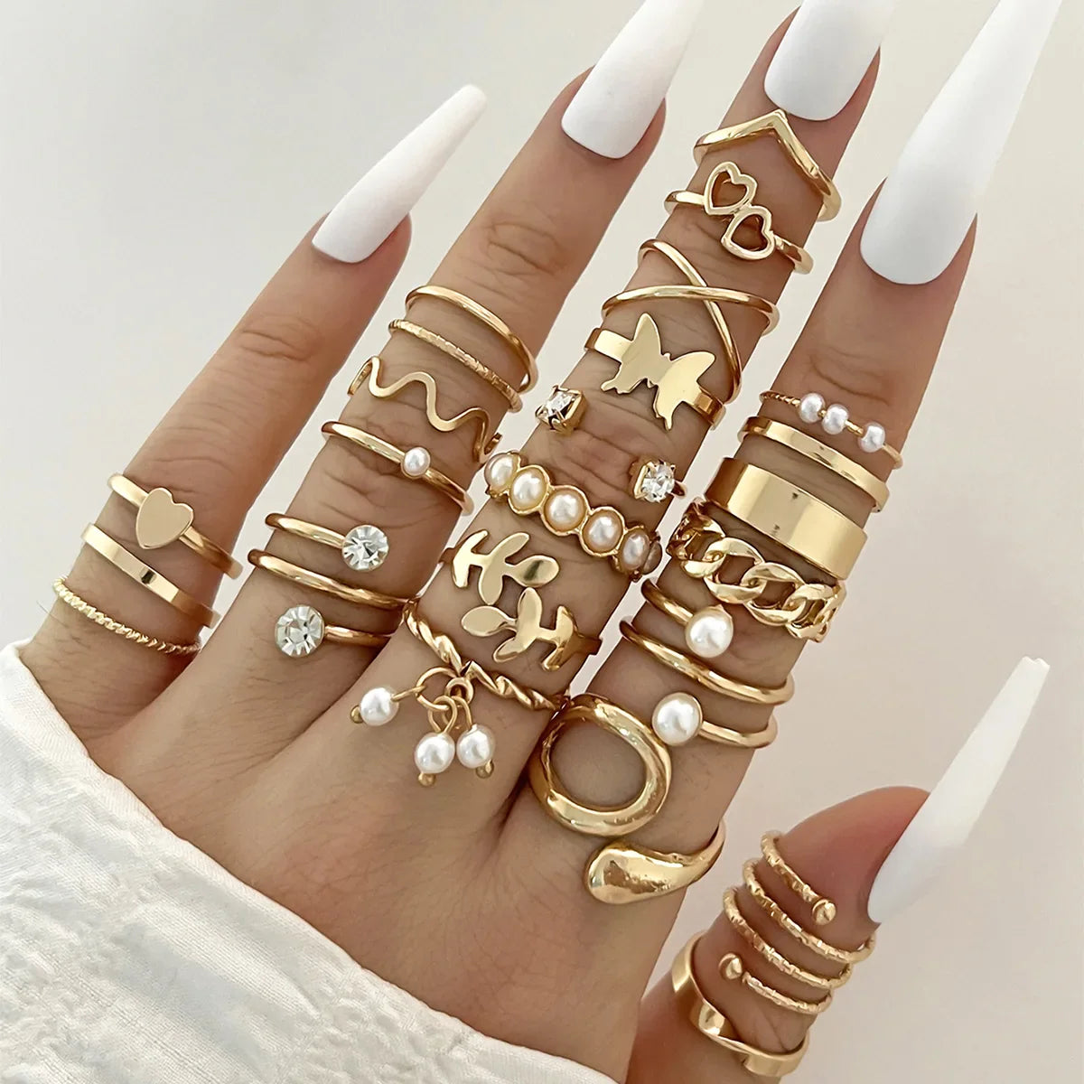 Silver Color Geometric Knuckle Rings Set For Women Eye Cross Sun And Moon Leaf Charm Finger Ring Female Boho Party Jewelry-Dollar Bargains Online Shopping Australia