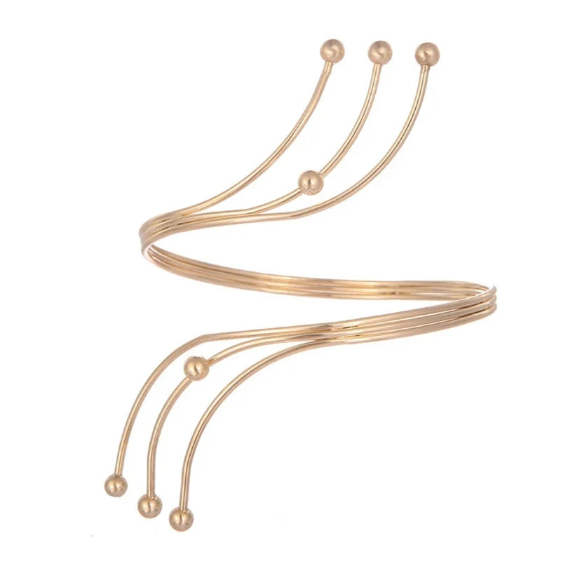 Alloy Spiral Armband Swirl Upper Arm Cuff Armlet Bangle Bracelet Egyptian Costume Accessory for Women Gold Silver Color-Dollar Bargains Online Shopping Australia