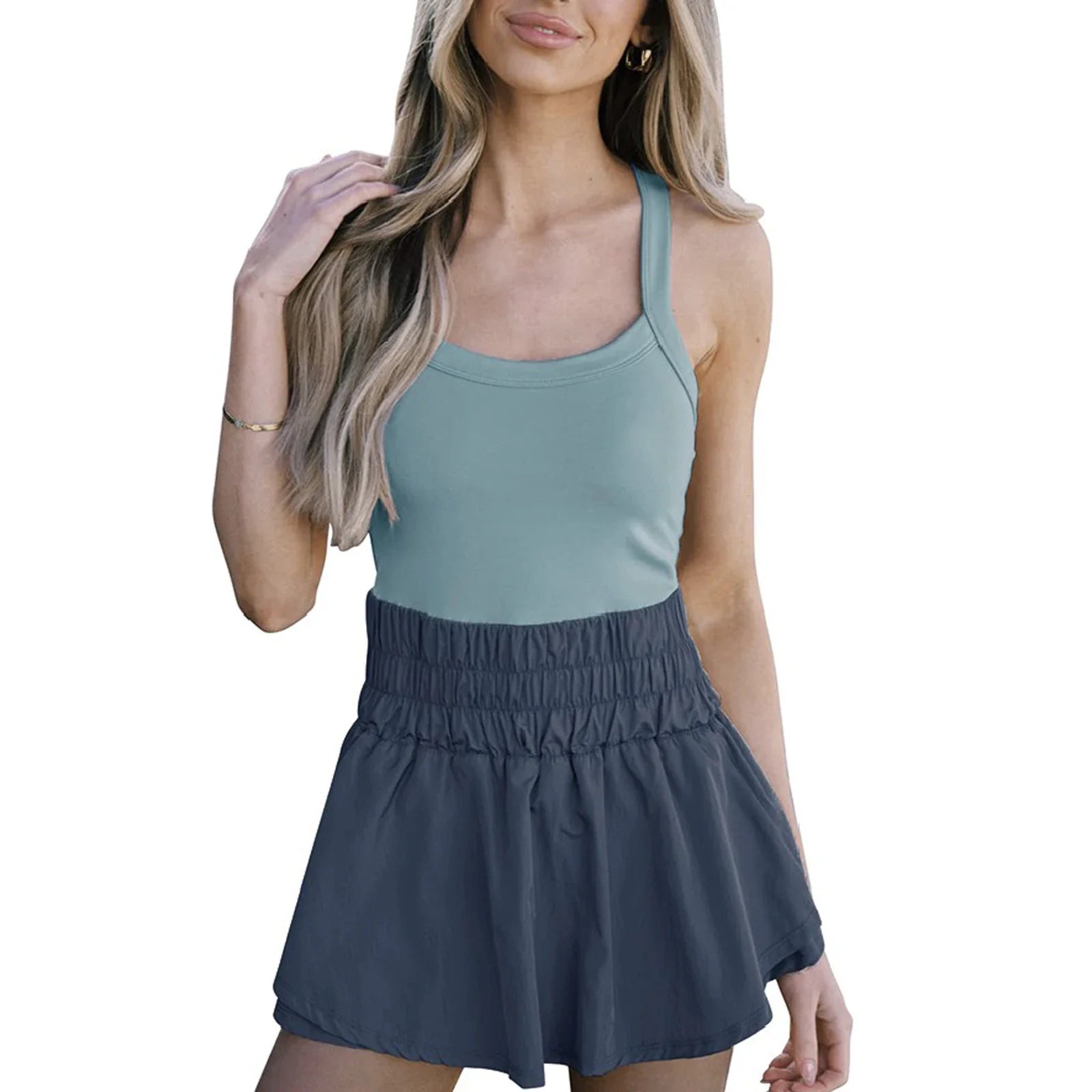 Tennis Dress Skorts Underneath Solid Color Sleeveless Athletic Dresses Workout Golf Dress Streetwear Y2k-Dollar Bargains Online Shopping Australia