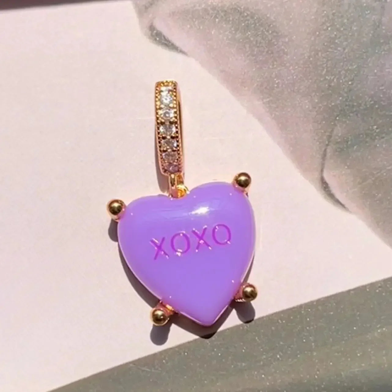 Colorful Heart Pendant Trendy English Words Resin Love Heart Zircon Charm Clavicle Chains Necklace for Women Y2K Fashion Jewelry-Dollar Bargains Online Shopping Australia