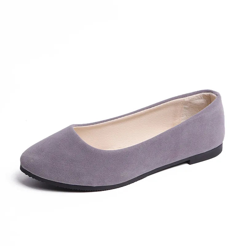 Women Flats Slip on Flat Shoe Candy Color Pointed Toe Female Loafers Plus Size Shoes Woman Spring Faux Suede Ladies Ballet Flats-Dollar Bargains Online Shopping Australia