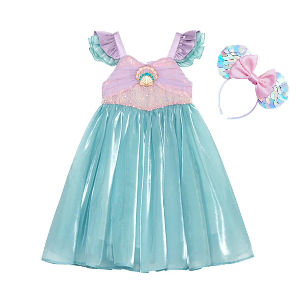 Princess Costume Kids Dress For Girls Cosplay Children Carnival Birthday Party Clothes Mermaid-Dollar Bargains Online Shopping Australia