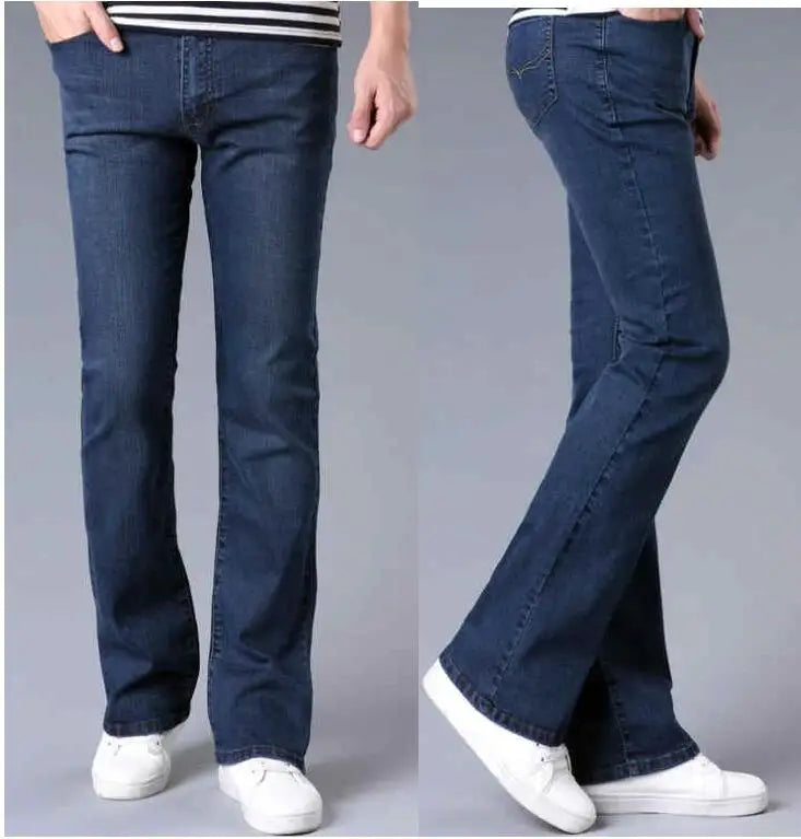 Men's Retro Flare Jeans Pants, Bell Bottom, Loose, Classic, Comfortable, Boot Cut Denim Trousers-Dollar Bargains Online Shopping Australia