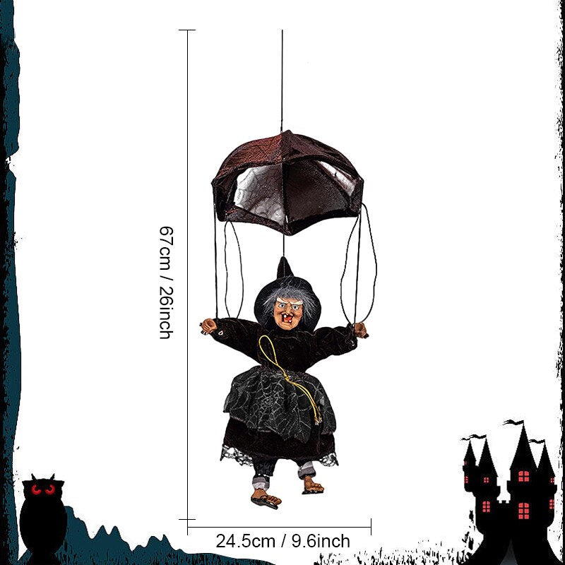 Halloween Parachute Scream Witch With Light-Up Eyes Hanging Kicking Leg Witch For Outdoor Yard Garden Halloween Decoration-Dollar Bargains Online Shopping Australia