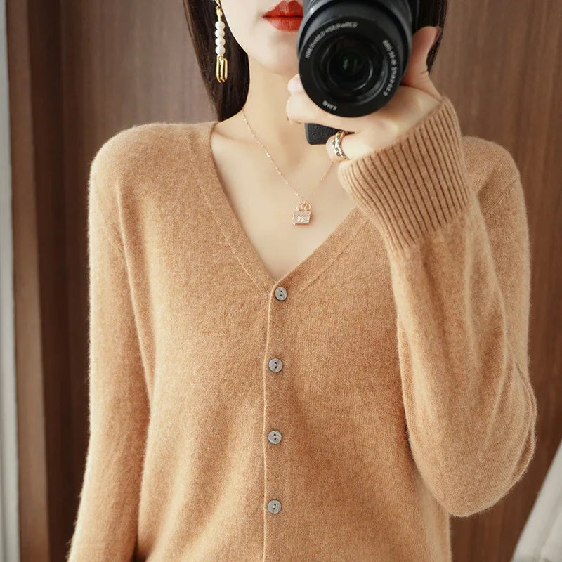 Autumn Winter Single Breasted Knitwears Long Sleeve Warm Knit Cardigan casual Sweater