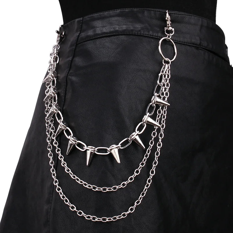 Hip-hop Punk Metal Rivets Pants Chain Multi-layer Waist Chain Dress Up Pants Hundred With Jewelry-Dollar Bargains Online Shopping Australia