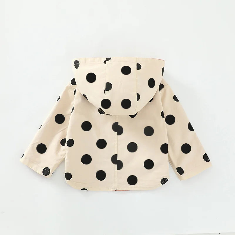 Children Jackets Girls Double Sided Outerwear Toddler Sport Coats Kids Hooded Clothing Spring Autumn Boys Polka Dot Trench Coat-Dollar Bargains Online Shopping Australia