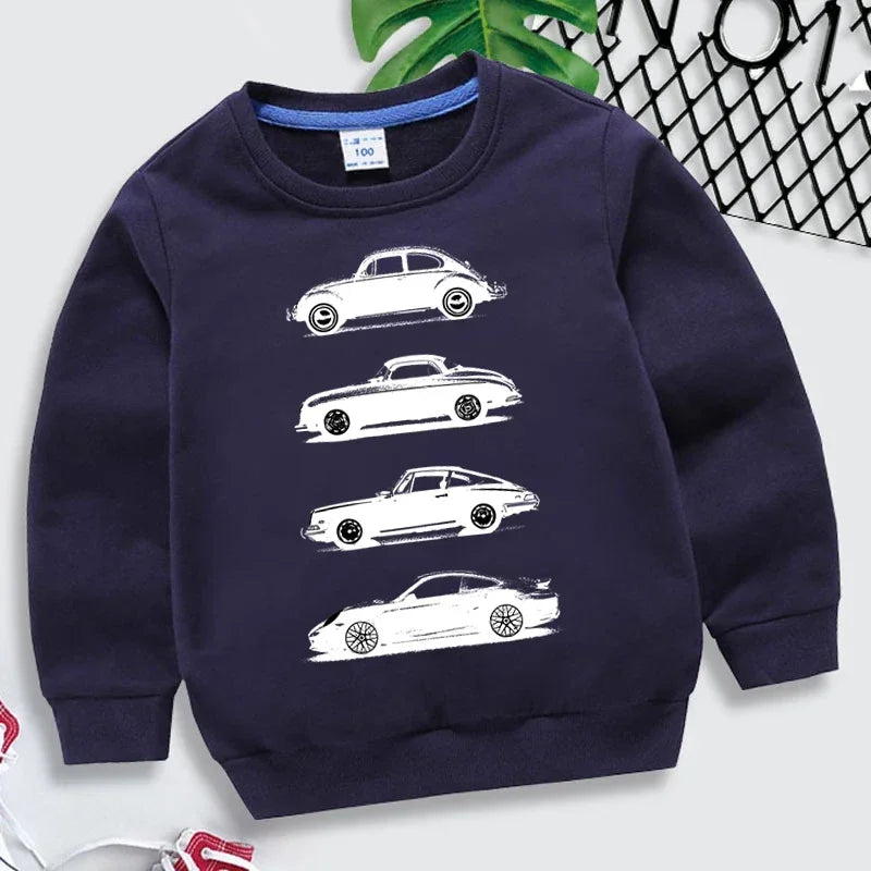 Boys O-neck Sweatshirt Rally Cars Print Tracksuit Fashion Car Lovers Kids Clothes Girls Sweatshirts-Dollar Bargains Online Shopping Australia