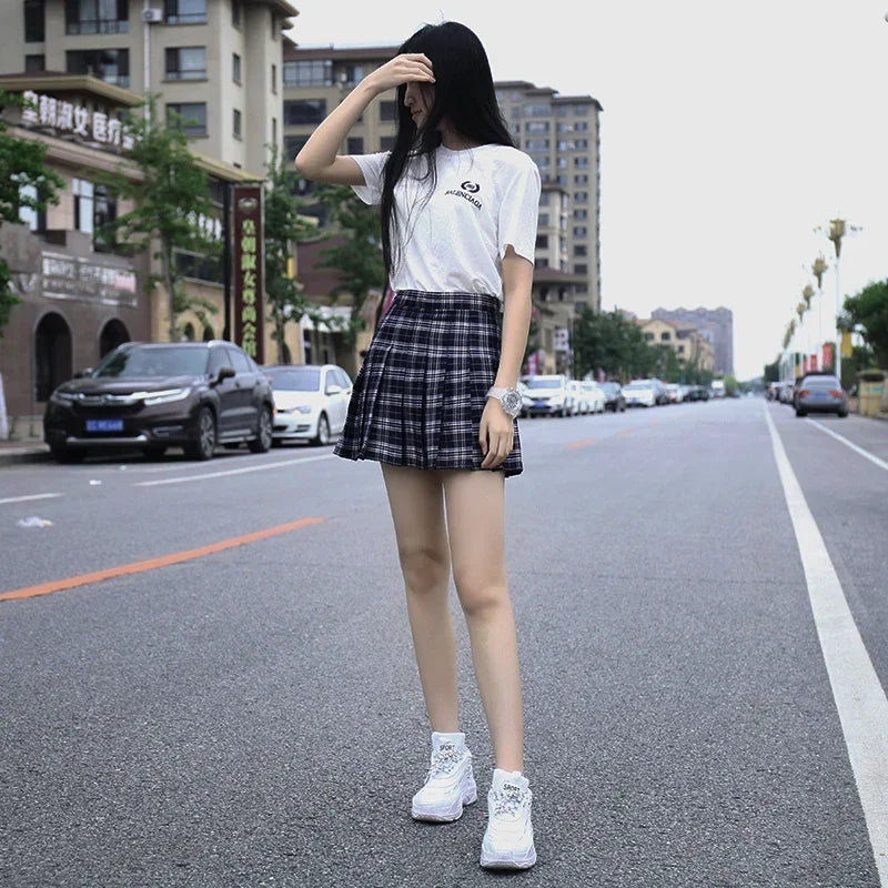 Women Pleat Skirt Preppy Style Plaid 0Mini Cute Japanese School Uniforms Ladies-Dollar Bargains Online Shopping Australia