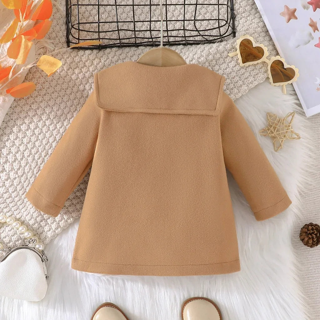 Jacket Newborn Baby Boy Girl Kids Clothes 3-36 Months Fashion Long Sleeve Button Khaki Coat Childrens Warm Outwear