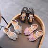 Summer Girls Sandals Fashion Sequins Rhinestone Bow Girls Princess Shoes Baby Girl Shoes Flat Heel Sandals