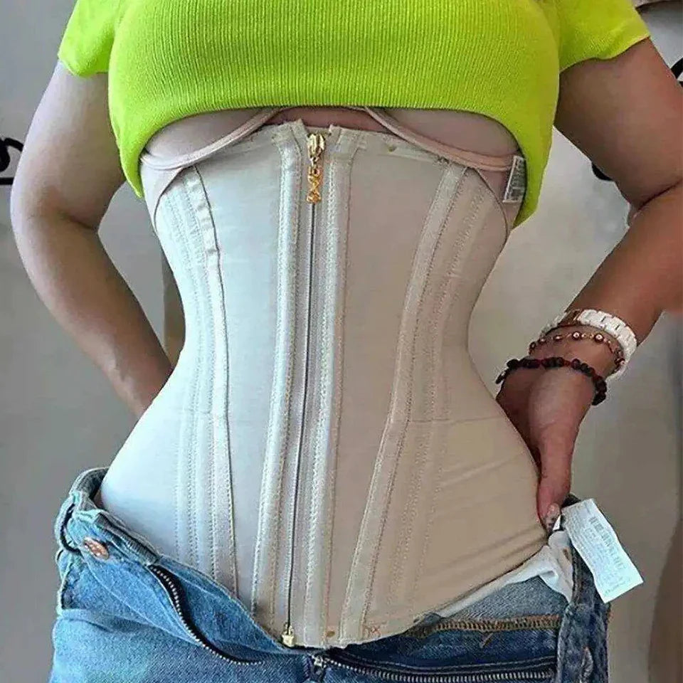 Women Plus Size Fajas Waist Trainer Corset Tummy Control Zipper Vest Body Shaper Cincher Shapewear Slimming Belt Sports Girdle-Dollar Bargains Online Shopping Australia