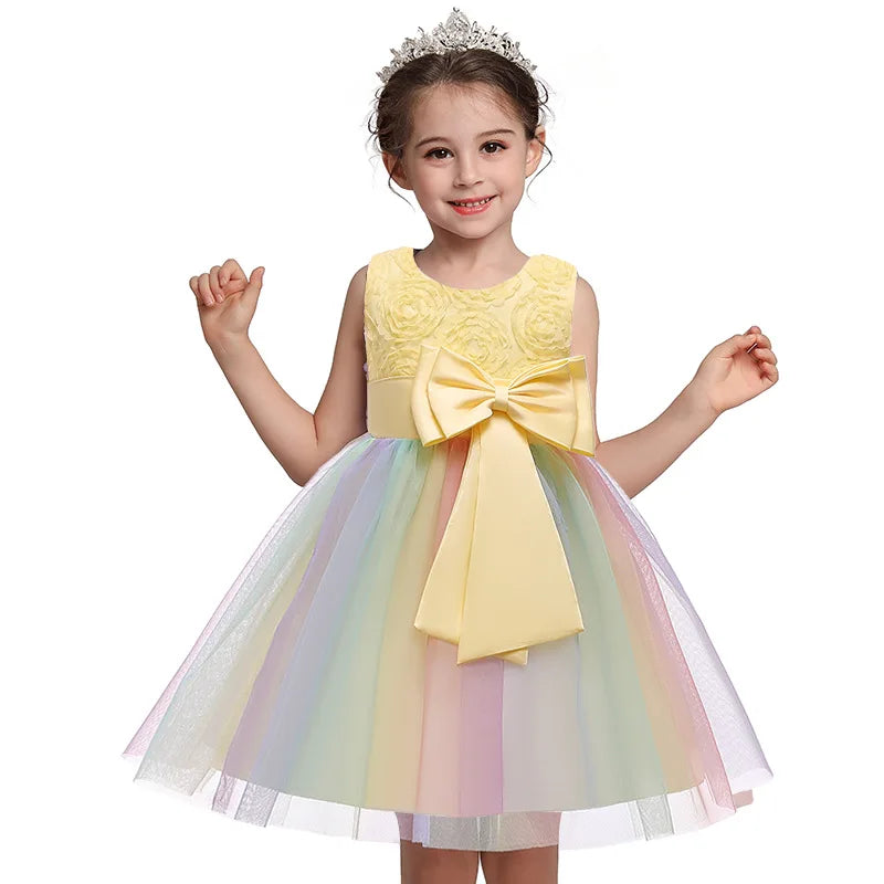 kids Formal Princess Dress Girl Elegant Birthday Party Sleeveless Flowers Dresses Christmas Clothes-Dollar Bargains Online Shopping Australia