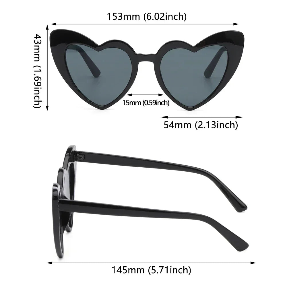 Love Heart Shaped Sunglasses Women Big Frame Fashion Cute Sexy Retro Cat Eye Vintage Sun Glasses UV400 Protection Unisex Eyewear-Dollar Bargains Online Shopping Australia