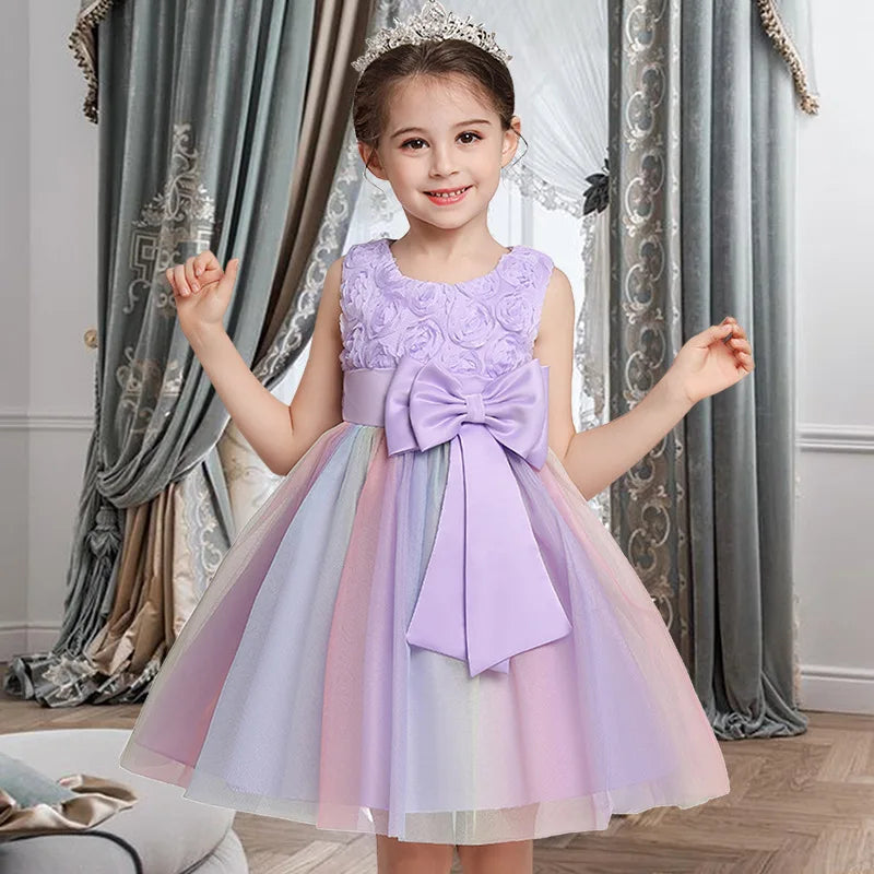 kids Formal Princess Dress Girl Elegant Birthday Party Sleeveless Flowers Dresses Christmas Clothes-Dollar Bargains Online Shopping Australia