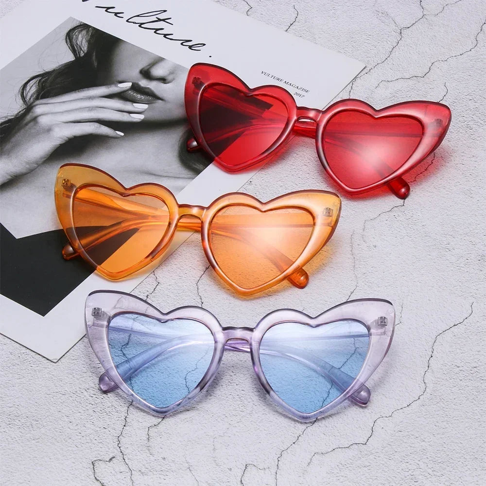 Love Heart Shaped Sunglasses Women Big Frame Fashion Cute Sexy Retro Cat Eye Vintage Sun Glasses UV400 Protection Unisex Eyewear-Dollar Bargains Online Shopping Australia