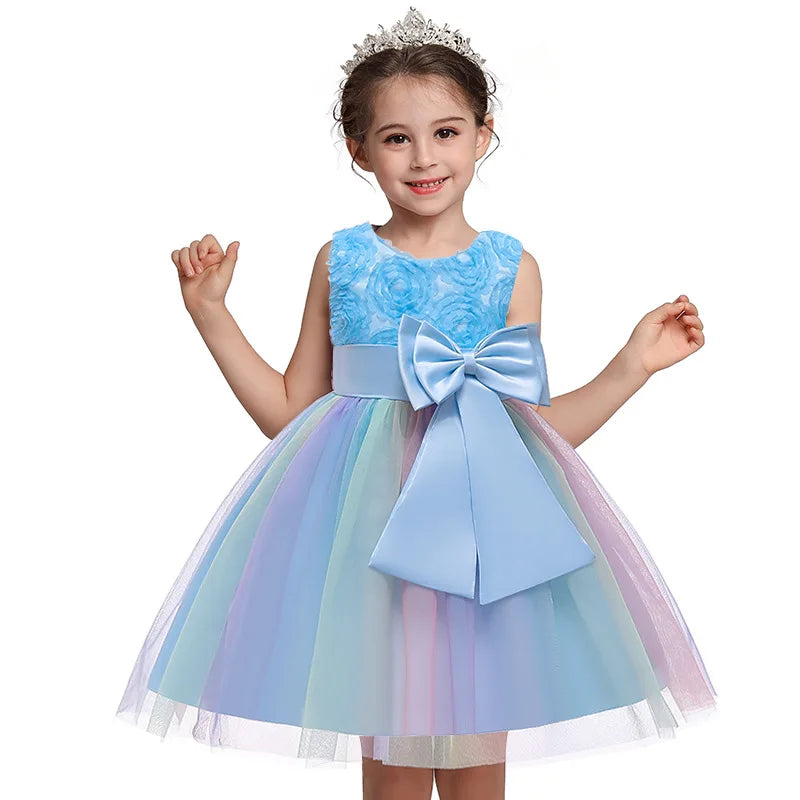 kids Formal Princess Dress Girl Elegant Birthday Party Sleeveless Flowers Dresses Christmas Clothes-Dollar Bargains Online Shopping Australia