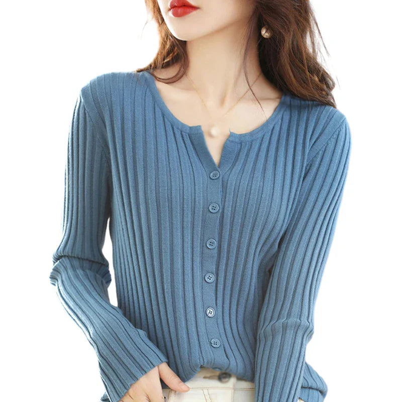 Women's Cardigan Solid Colour Sweater Autumn Winter Slim Casual Cardigan Sweater-Dollar Bargains Online Shopping Australia