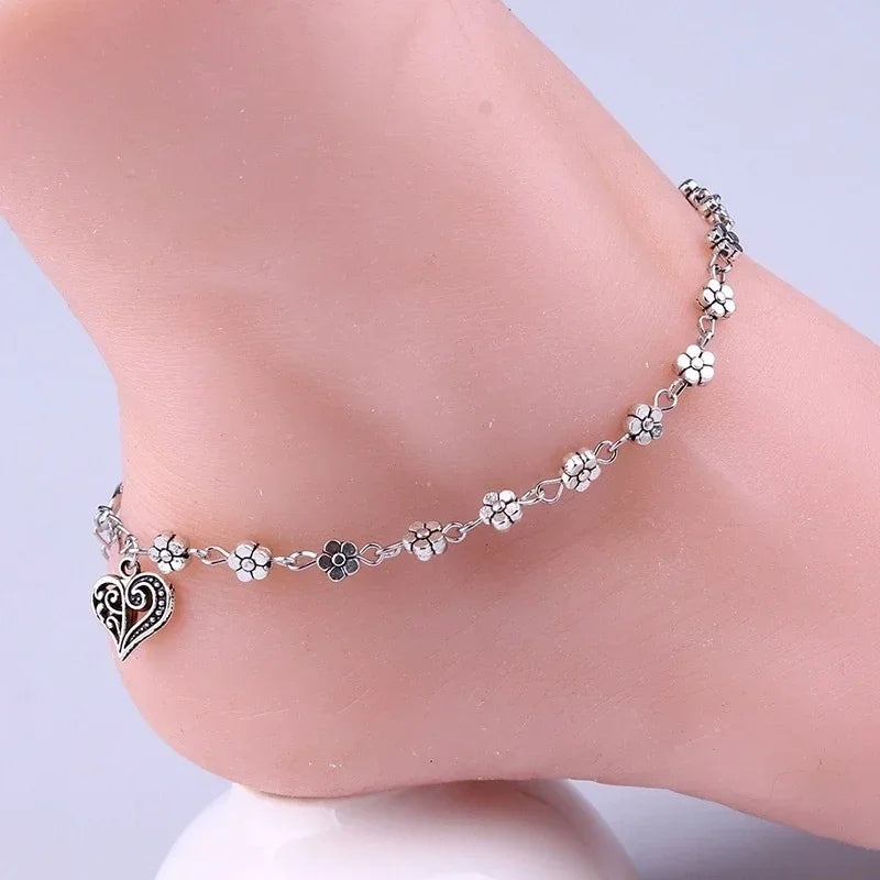 King Heart-shaped anklet flowers-Dollar Bargains Online Shopping Australia