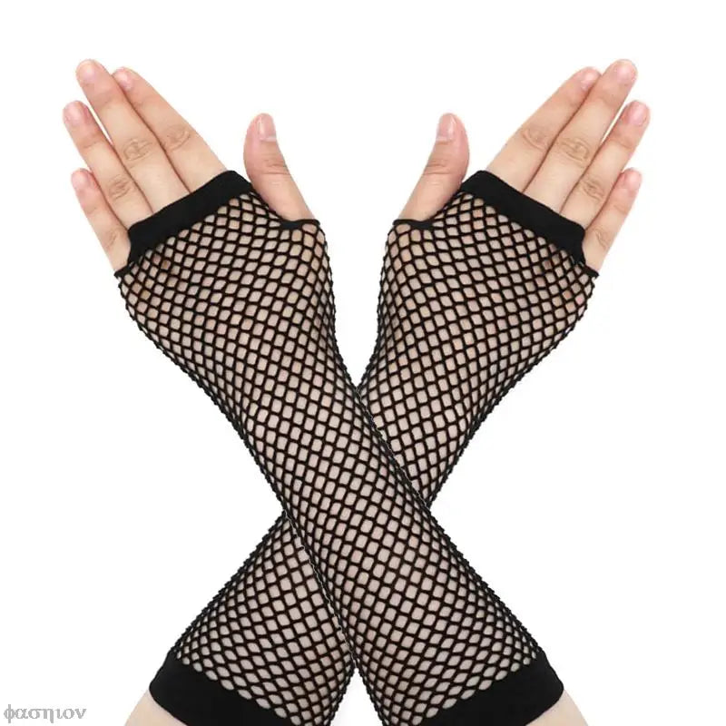 Women Fingerless Fishnet Neon Gloves Colorful Net Mesh Long Gloves For Girls Sexy Beautiful Arm Warmer Summer 80s Party Costume-Dollar Bargains Online Shopping Australia