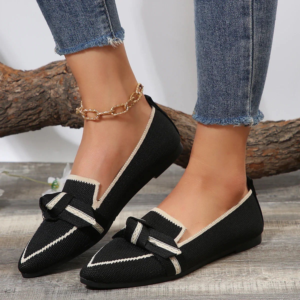 Women's Bow Light Mouth Solid Flat Shoes Comfortable Single Shoes-Dollar Bargains Online Shopping Australia