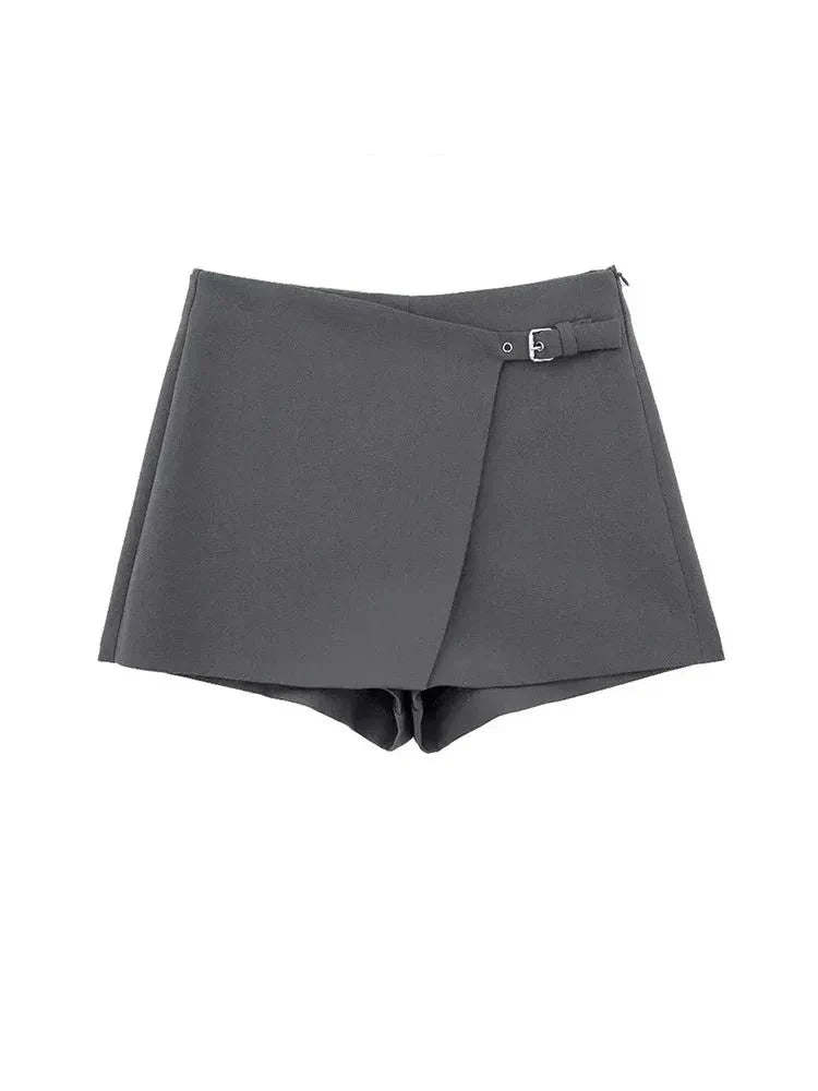 Asymmetric Shorts Skirts Women High Waist Side Zipper Female Skort Fashion-Dollar Bargains Online Shopping Australia