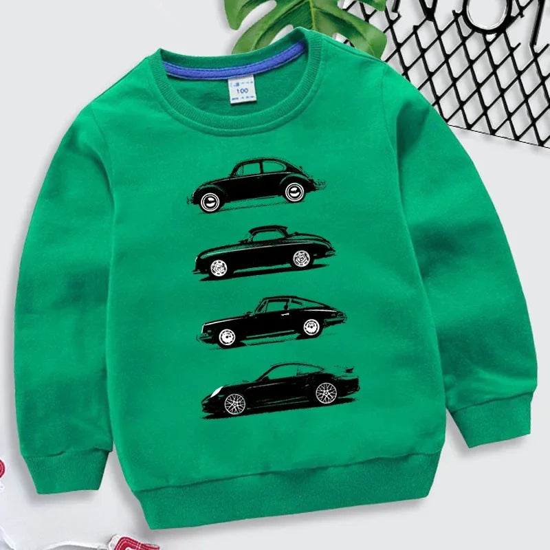 Boys O-neck Sweatshirt Rally Cars Print Tracksuit Fashion Car Lovers Kids Clothes Girls Sweatshirts-Dollar Bargains Online Shopping Australia