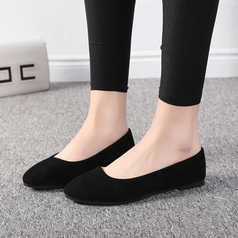 Women Flats Slip on Flat Shoe Candy Color Pointed Toe Female Loafers Plus Size Shoes Woman Spring Faux Suede Ladies Ballet Flats-Dollar Bargains Online Shopping Australia