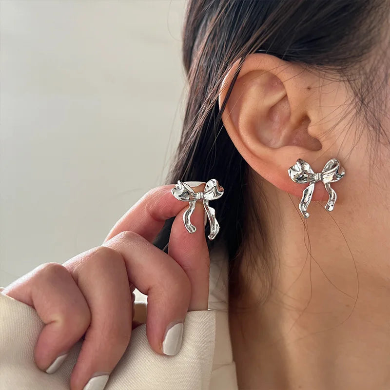 Bow Knot Earrings Women's Simple Elegant Jewelry Gifts-Dollar Bargains Online Shopping Australia