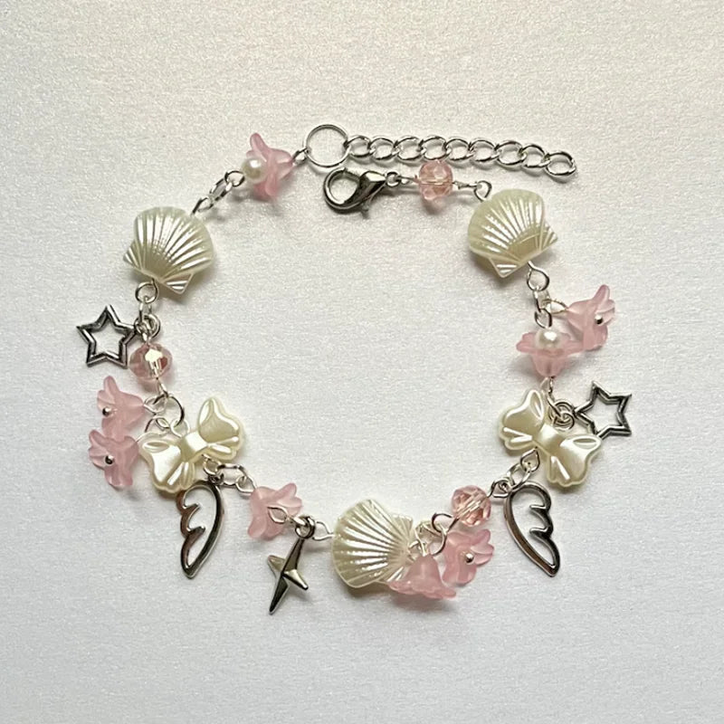 Pink blossom bracelet cute fairy girl jewelry y2k-Dollar Bargains Online Shopping Australia