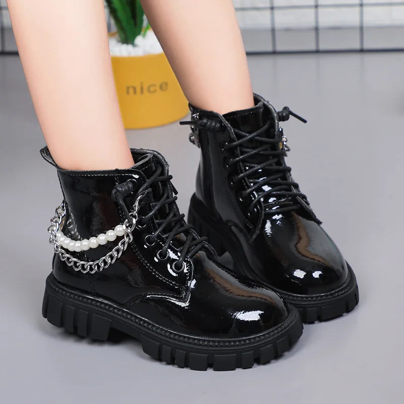 Girls Boots Children Beading Short Boots Student Shoes Kids Waterproof Outdoor Boots Autumn Spring New Non-slip Boots-Dollar Bargains Online Shopping Australia