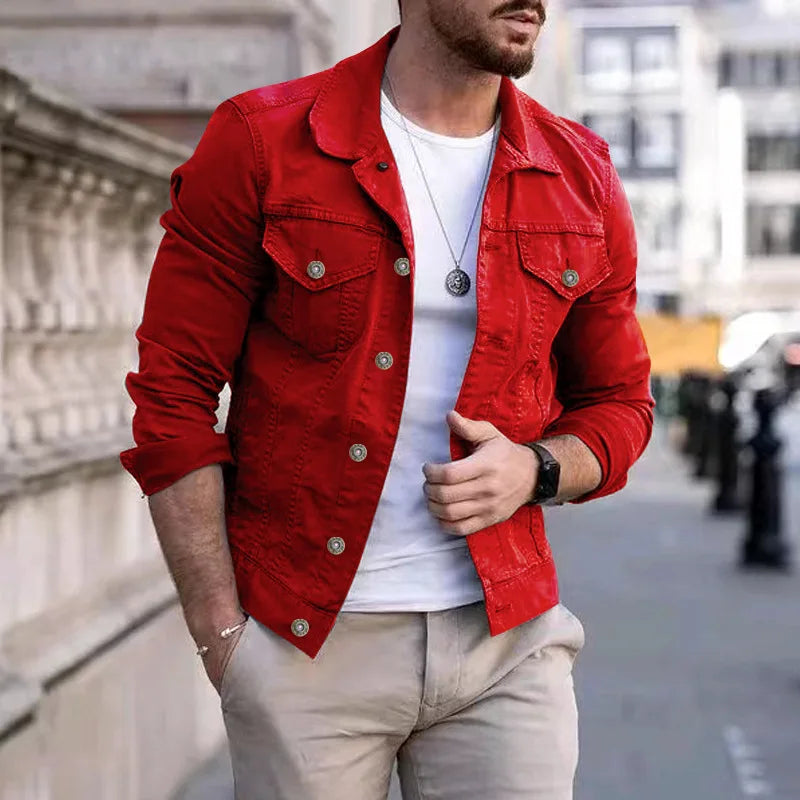 Hip-hop Men's Denim Jackets Streetwear Casual Cotton Classic Slim Jeans Coat Male Brand Clothes Cowboy Jacket-Dollar Bargains Online Shopping Australia