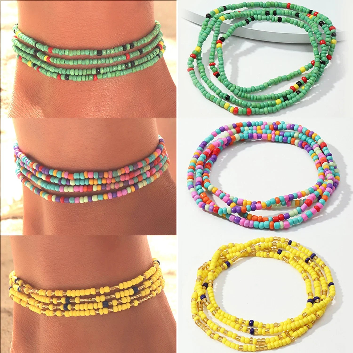 Bohemia Beads Ankle Bracelet Body Jewelry Summer Handmade Beach Anklets For Women Waistchain Foot Chain Girls Accessories Gifts-Dollar Bargains Online Shopping Australia