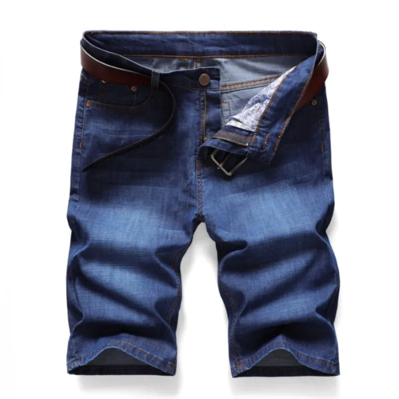 Denim Short Jeans For Men Thin Casual Fashion Summer Pants Elastic Straight Daily Fashion Trousers