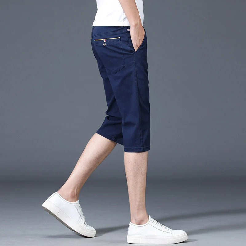 Men's Casual Capris Men's Trousers Loose Straight Capris Pants Shorts Western Pants