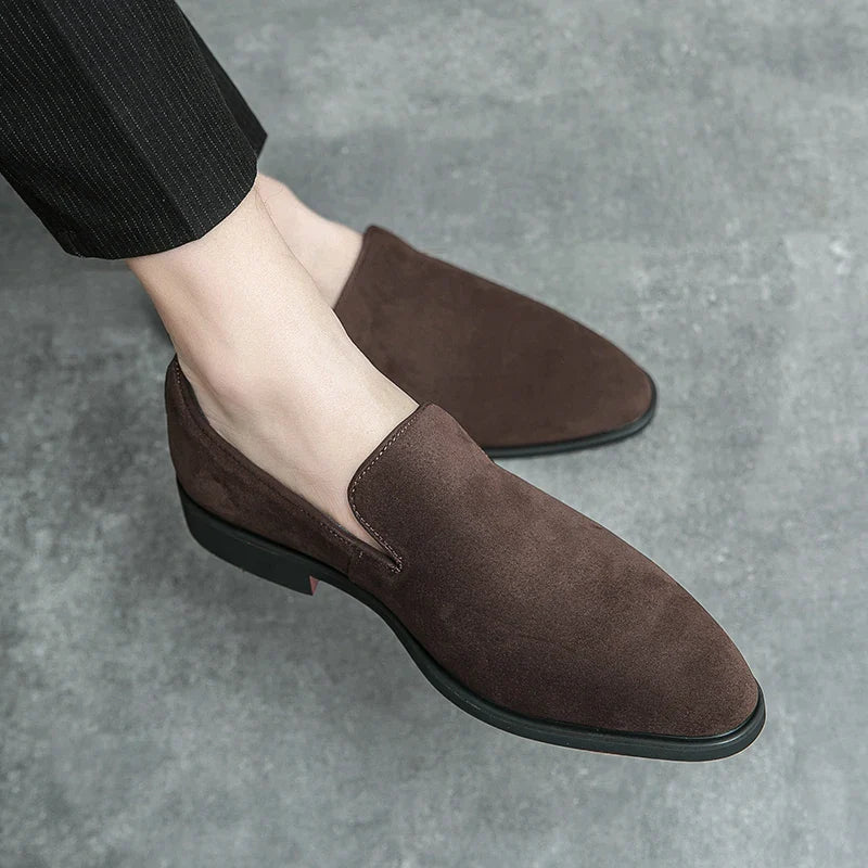 luxury designer suede leather shoes Business Office Dress shoes for man Brown nightclub Party Loafers man-Dollar Bargains Online Shopping Australia