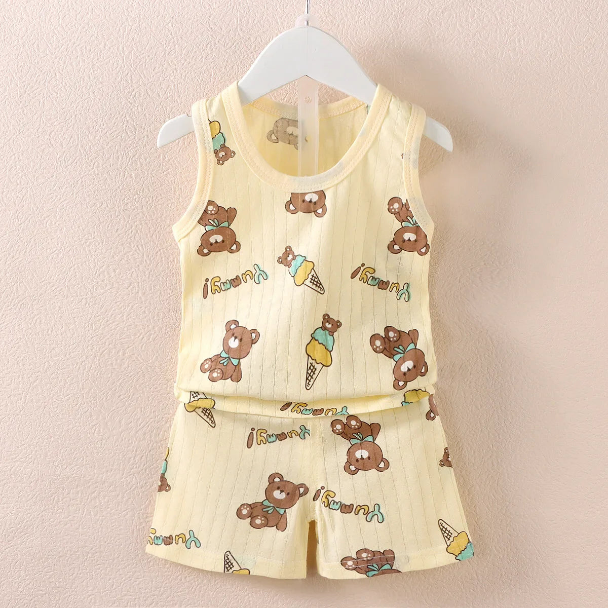 Children's Clothing Print Sleeveless Tops Shorts Cute Breathable Kids Summer Vest Shorts Set Tank Top for Baby Clothing Children-Dollar Bargains Online Shopping Australia